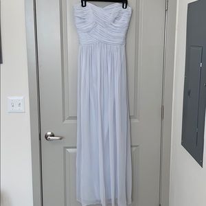 Dessy 2880 Strapless Chiffon Gown Frost Sz: 6 Long